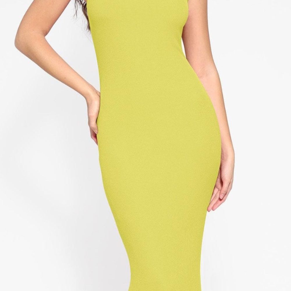 Green Halter Bodycon Midi Dress for Cocktail